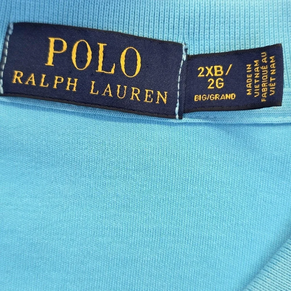 Polo Ralph‎ Lauren Polo Shirt Mens Big 2X Blue Old Money Classic Fit Pony Preppy
